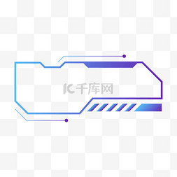 线框几何图片_蓝色未来科技多色系渐变科技边框