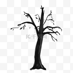 素描树干图片_素描树干树枝线描