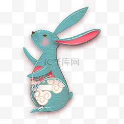浮雕兔子图片_剪纸立体兔子装饰
