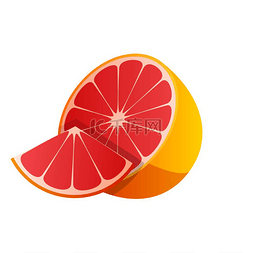 新鲜柚子柚子的平面矢量图解。 