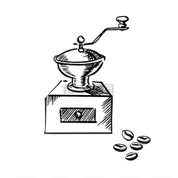 有网研磨图片_古板的 bur-mill 咖啡研磨机用咖啡