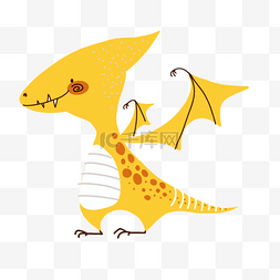 黄色小恐龙图片_斯堪的纳维亚风格黄色卡通可爱小