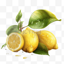卡通手绘水果柠檬