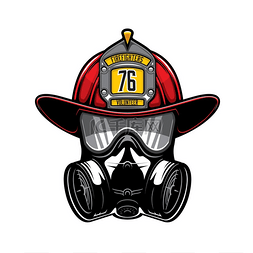 头盔面具图片_消防员防护头盔和气体呼吸器隔离