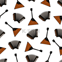 民间图标图片_俄罗斯乐器由巴拉莱卡和手风琴制