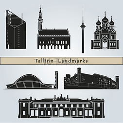 建筑城市卡通背景图片_塔林地标