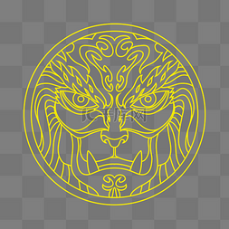 狮子头面具图片_开门红狮子门拉环线描底纹