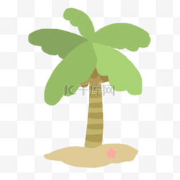 绿色可爱椰树夏季卡通剪贴画