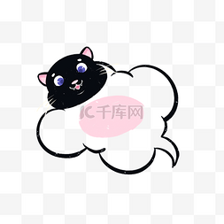 气泡猫图片_毛线毛绒黑色猫咪标题栏边框