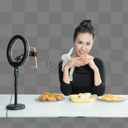 电商节美女吃播直播美食