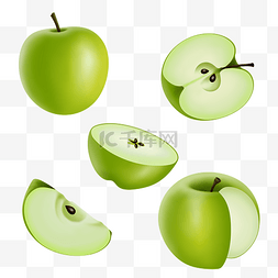青苹果图片_绿色水果青苹果