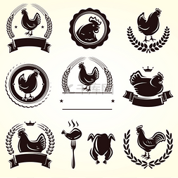 烤肉店设计图片_鸡标签集.