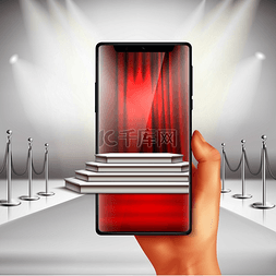 全屏智能手机显示红毯颁奖典礼准