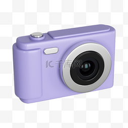 俯视照相机图片_3DC4D立体紫色相机