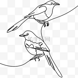抽象线条动物图片_抽象线条画两只鸟