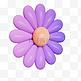 3D立体C4D紫色渐变光泽花朵