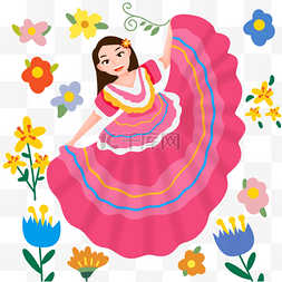 女孩传统服装图片_女孩舞蹈嘉年华Cinco de Mayo