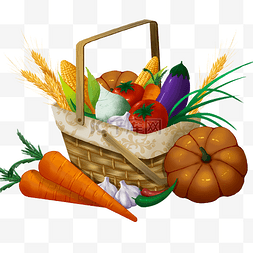 卡通蔬菜水果框图片_秋天丰收蔬菜水果