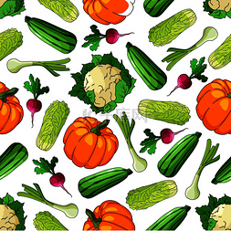 绿色食物背景图片_西葫芦和韭菜、南瓜和大白菜、花