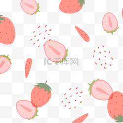 背景美食背景图片_可爱卡通草莓水果边框