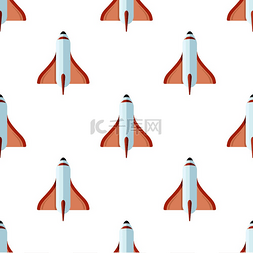 火箭图形图片_与孤立在白色背景上的火箭的无缝
