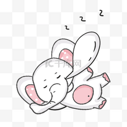 打呼噜卡通图片_可爱的卡通小象宝宝在睡觉