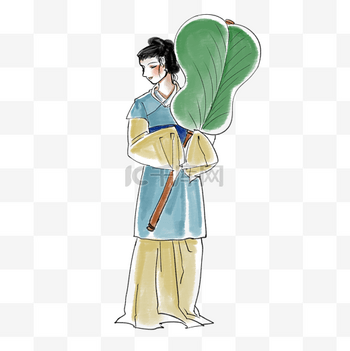 芭蕉图 芭蕉叶横版雕刻浮雕图N041 _ 中国精雕图专卖网