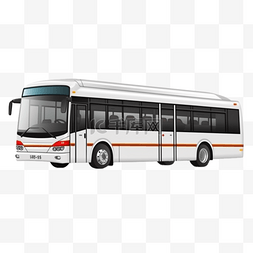 手绘插画风免抠元素公交巴士