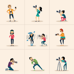 photo图片_Selfie icons flat set