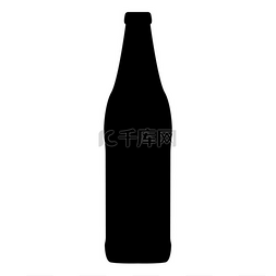 瓶身包装标签图片_啤酒瓶黑色图标。