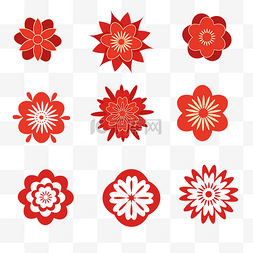雪花图片_红色装饰花朵新年花瓣雪花电商平
