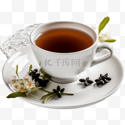 密林红茶图片_卡通手绘茶饮红茶