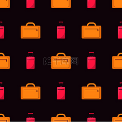 紫色的袋子图片_商务旅行由行李和袋子组成的无缝