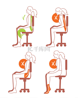 坐姿乖巧图片_坐姿，正确的脊柱姿势