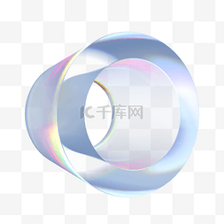 C4D立体透明图形圆柱