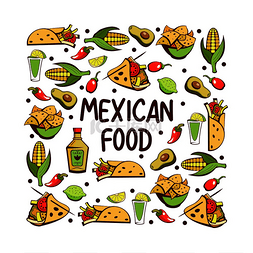 热菜川菜图片_墨西哥食物一套受欢迎的墨西哥快