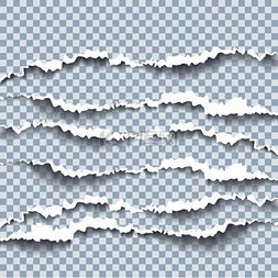 空白阴影图片_带有撕裂边缘和阴影的撕纸的矢量
