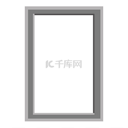 空白墙背景图片_孤立在白色背景上的简单灰色框架