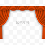 仿真舞台幕布窗帘橙色帷幕落幕