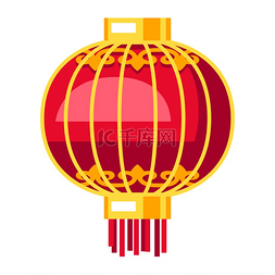 中国传统节日插图图片_中国灯笼的插图。