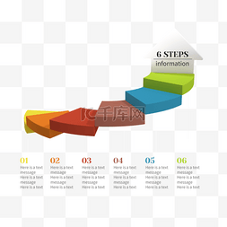 网站统计图标图片_3d彩色步骤图表