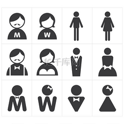 女性厕所符号图片_厕所图标