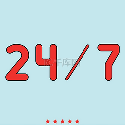 时间卫生日图片_24/7 服务图标 .. 24/7 服务图标 .