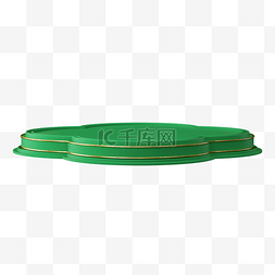 中式底座扇子绿色