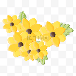 小清新水粉图片_小清新黄色花卉花朵装饰