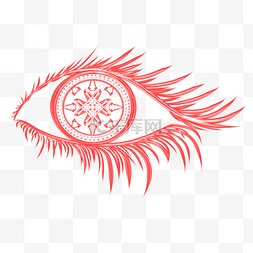 科技眼球png图片_眼睛光效红色抽象艺术瞳孔