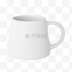 杯子白色图片_白色C4D立体仿真杯子水杯杯具