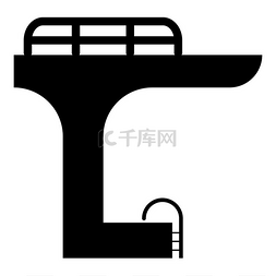 游泳池中的塔用于跳板跳水跳板游