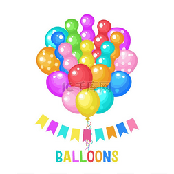 气球背景的活动图片_五颜六色的气球。