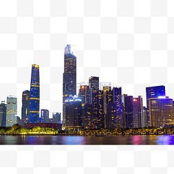 广州夜景夜景图片_广州珠江新城珠江新城cbd倒影